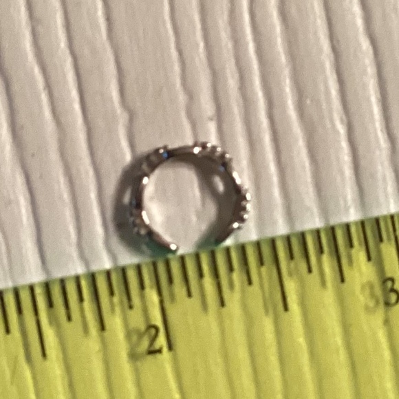 Silver Stainless Steel Chain Crystal Ear Cuff - Picture 3 of 3